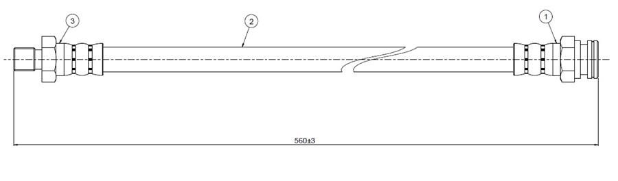 ШЛАНГ ТОРМОЗНОЙ  ЗАДНИЙ Pick-up (4x4) 83-85