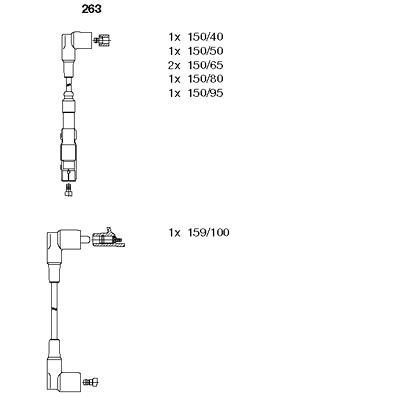 КОМПЛЕКТ ТРОСОВ ЗАЖИГАНИЯ MERCEDES M103 W201 W124 W126 W463