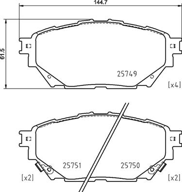КОЛОДКИ ТОРМОЗНЫЕ FUSO (MITSUBISHI) CANTER 0109->-MITSUBISHI CANTER (FE5. FE6) VI 0786->-MITSUBISHI FU