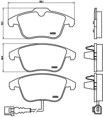 КОЛОДКИ ТОРМОЗНЫЕ ПЕРЕДНИЕ KABLOLU (VW PASSAT 13-15 TIGUAN 08-18 AUDI Q3 12-18) Xtra