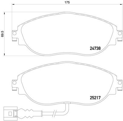 КОЛОДКИ ТОРМОЗНЫЕ ПЕРЕДНИЕ (VW PASSAT 11-15 SHARAN 11- SEAT ALHAMBRA 11-)