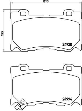 КОЛОДКИ ТОРМОЗНЫЕ ПЕРЕДНИЕ-(INFINITI FX30 3.0 DT-FX37 3.7-INFINITI G7 3.7-Q50-Q60-Q70)Low-Met