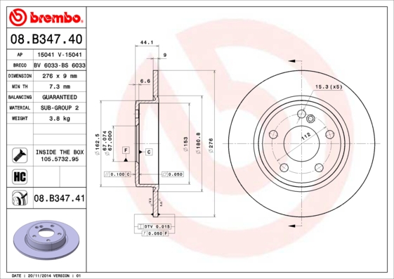 ДИСК ТОРМОЗНОЙ ЗАДНИЙ MERCEDES W176 W246