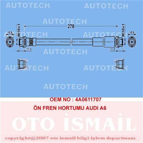 ШЛАНГ ТОРМОЗНОЙ ПЕРЕДНИЙ  AUDI A6