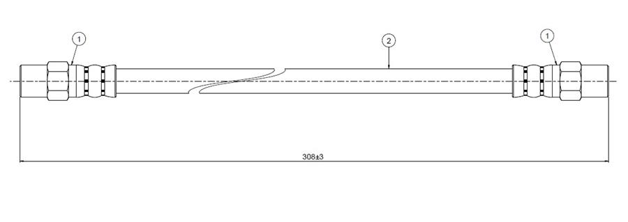 ШЛАНГ ТОРМОЗНОЙ  ЗАДНИЙ 400-500 R107 85-.