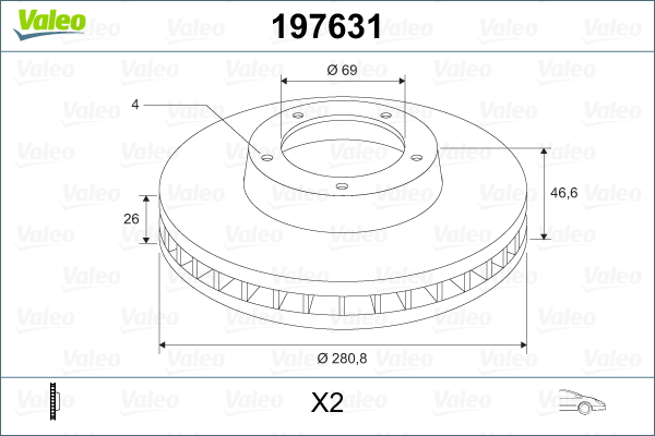 ДИСК ТОРМОЗНОЙ (ПЕРЕДНИЙ) SMART FORFOUR (X2) SMART