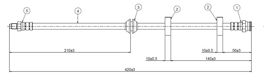ШЛАНГ ТОРМОЗНОЙ  ПЕРЕДНИЙ Y 1.2 16V-1370 96-