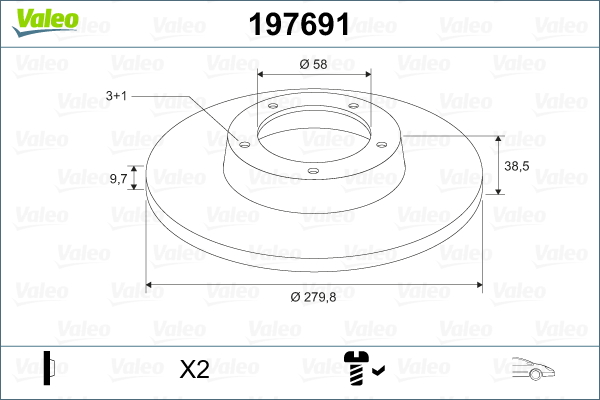 ДИСК ТОРМОЗНОЙ (ПЕРЕДНИЙ) (X2) SMART FORTWO CABRIO