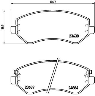 КОЛОДКИ ТОРМОЗНЫЕ ПЕРЕДНИЕ WVA 23639 (JEEP CHEROKEE IV)