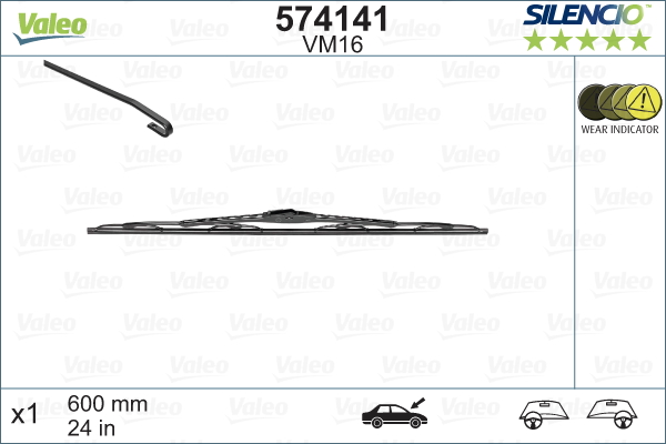 ДВОРНИК (SILENCIO) 60cm (x1) VM16 (VM14) CX-SCENIC-TRANSIT (116148)