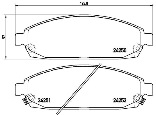 КОЛОДКИ ТОРМОЗНЫЕ ПЕРЕДНИЕ 24250 (JEEP GRAND CHEROKEE III 3.0 3.7 4.7 5.7 6.1 06.05-)