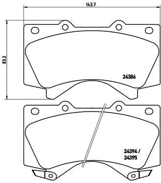 КОЛОДКИ ТОРМОЗНЫЕ ПЕРЕДНИЕ (TOYOTA LANDCRUSIER 4.5 D4-D - 4.6 08->)
