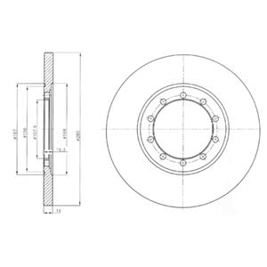 ДИСК ЗАДНЕГО ТОРМОЗА TRANSIT 2.2-2.4 TDCI 06> (280x16x5DL)