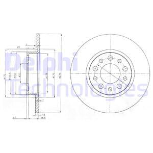 ДИСК ЗАДНЕГО ТОРМОЗА ALFA ROMEO 159 05> GIULIETTA 10> SPIDER 06> FIAT 500 X 14> JEEP RENEGADE 14> COMPASS 16> (278x12x43)