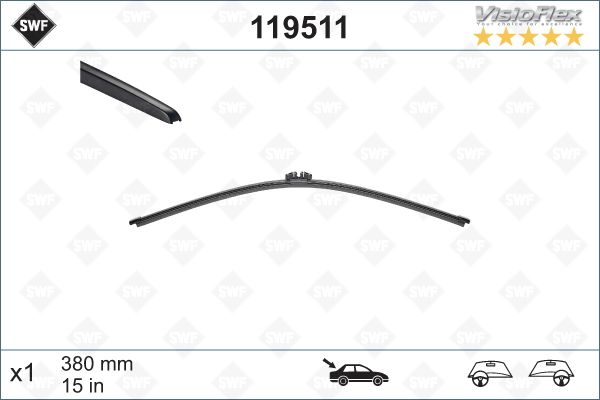 ЩЕТКА СТЕКЛООЧИСТИТЕЛЯ ЗАДНЯЯ 38 CM (FLATBLADE-MUZ TIPI) (X1) BMW X5 ((07=> VOLVO XC60 (2008=>2017) XC90 (2007=>2010)