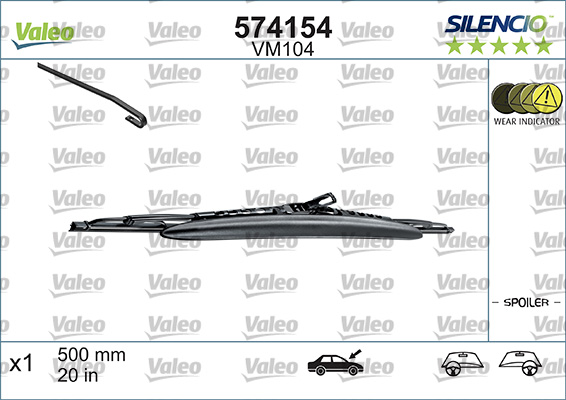 ДВОРНИК (SILENCIO) SPOILERLI 50cm (x1) VM104 ASTRA-CORSA 35 KAPI