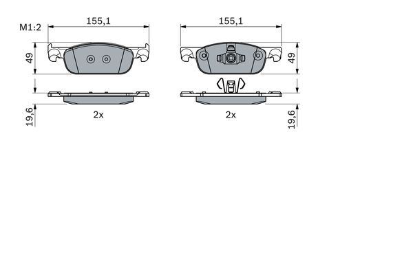КОЛОДКИ ПЕРЕДНИЕ CLIO IV 0. 9 TCE-1. 2-1. 5DCI 12=> DACIA DUSTER-LOGAN IISANDERO II 1. 2-1. 5DCI 12=>