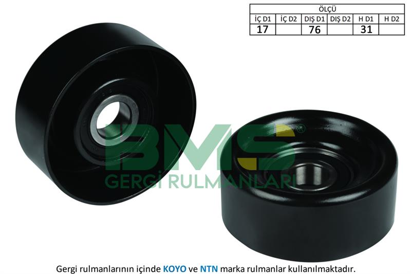 РОЛИК НАТЯЖИТЕЛЯ ГЕНЕРАТОРА H1-STAREX-SORENTO 2.5 CRDI 01=> (76x33x17) (WKM64012)