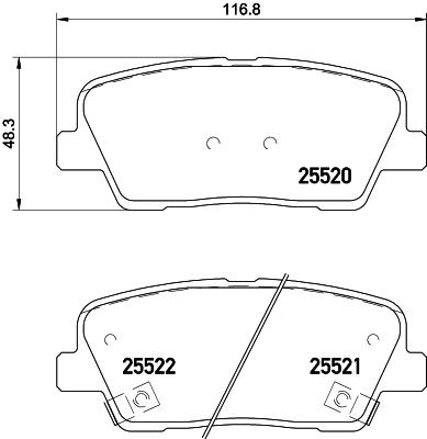 КОЛОДКИ ТОРМОЗНЫЕ ЗАДНИЕ-(KIA SORENTO 11>12HYUNDAI SANTAFE 11>12) Low-Met