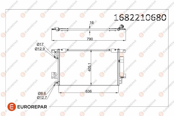 РАДИАТОР КОНДИЦИОНЕРА ASX LANCER OUTLANDER 2009> P4007 P4008 C4 AYRCROSS C CROSSER 10>