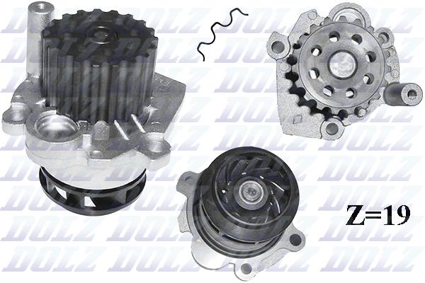 НАСОС ВОДЯНОЙ CADDY-GOLF 5-JETTA-PASSAT-POLO-TRANSPORTER T5-FABIA-OCTAVIA-IBIZA 1.9TDI(AXB-BJB-BXE)04-10