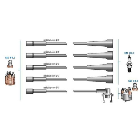 КАБЕЛЬ СВЕЧИ ЗАЖИГАНИЯ КОМПЛЕКТ R11 TX 88-FLASH 1.7 (88-92)-R21 1.7 (F2N)