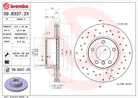 ДИСК ТОРМОЗНОЙ (BMW E90-E91-E92-F20-F30-F33-F34-F36 ON)