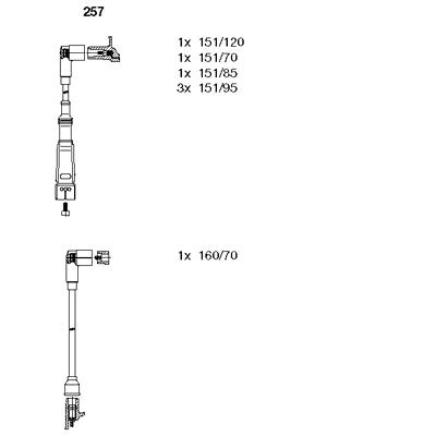 КОМПЛЕКТ ТРОСОВ ЗАЖИГАНИЯ MERCEDES M110 W114 W123 W116 W126