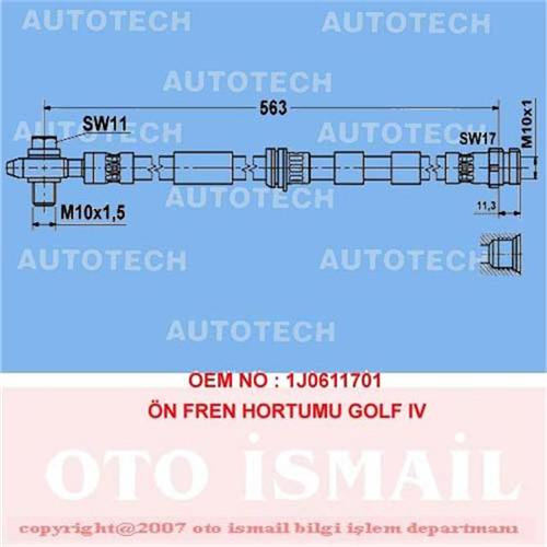 ШЛАНГ ТОРМОЗНОЙ ПЕРЕДНИЙ  GOLF IV