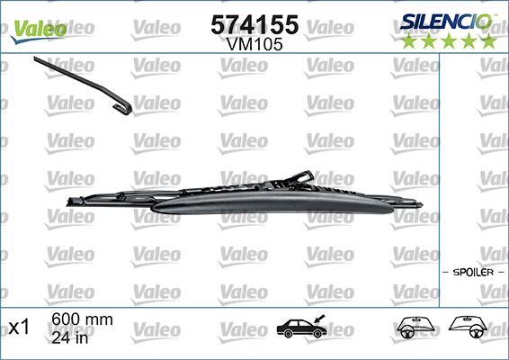 ДВОРНИК (SILENCIO) SPOILERLI 60cm (x1) VM105 ЛЕВАЯ TARAF SAFRANE