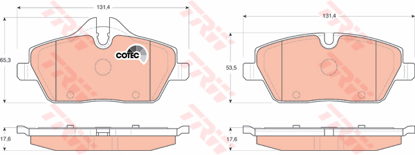 КОЛОДКИ ТОРМОЗНЫЕ  ПЕРЕДНЯЯ BMW E87 MINI R55 R56 R57 R58 F54