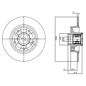 ДИСК ТОРМОЗНОЙ ЗАДНИЙ (PCS) (BEARING) KNG 1.6-1.6 16V-1.5 DCI 2010=> (274x11x5DL)