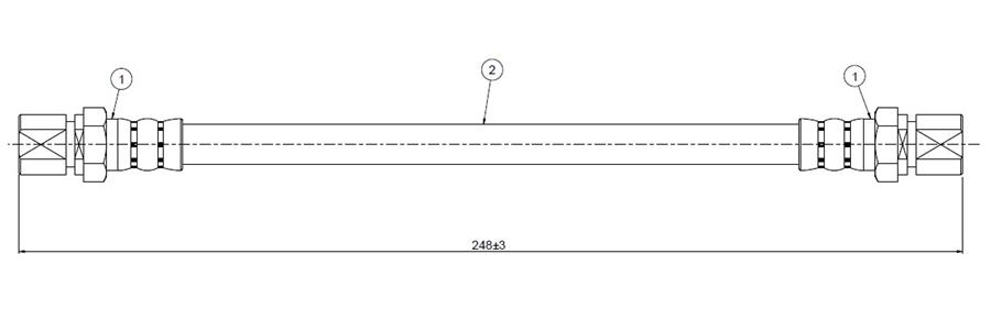 ШЛАНГ ТОРМОЗНОЙ  ЗАДНИЙ Nubia 1.6 SE 97.
