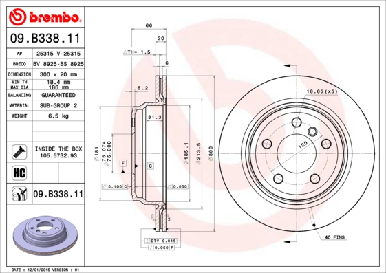 ДИСК ТОРМОЗНОЙ ЗАДНИЙ ЗАКРЫТЫЙ ВЕНТИЛИРУЕМЫЙ  BMW F30 F32 F34 F36 3.203.28