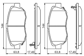 КОЛОДКИ ПЕРЕДНИЕ PAJERO 3.2 3.8 07=>10=> LAND CRUISER (J12) => 3.0D-4D 4.0 0103=>10=>