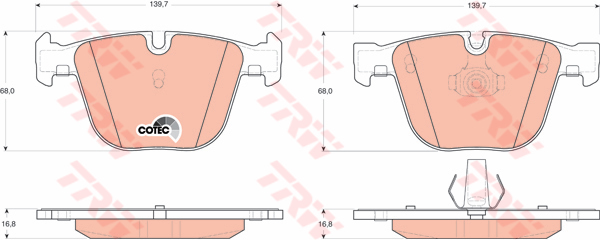 КОЛОДКИ ТОРМОЗНЫЕ  ЗАДНИЙ BMW E60 E64 E65 E70 F15 F16 M3 E90>93 E82 M