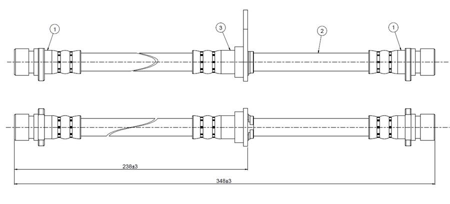 ШЛАНГ ТОРМОЗНОЙ  ЗАДНИЙ Accord CA4-CA5 85-89