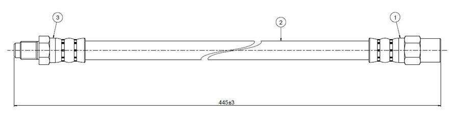 ШЛАНГ ТОРМОЗНОЙ  ПЕРЕДНИЙ 5 СЕРИЯ & 7 СЕРИЯ 518>535 (E34) 88