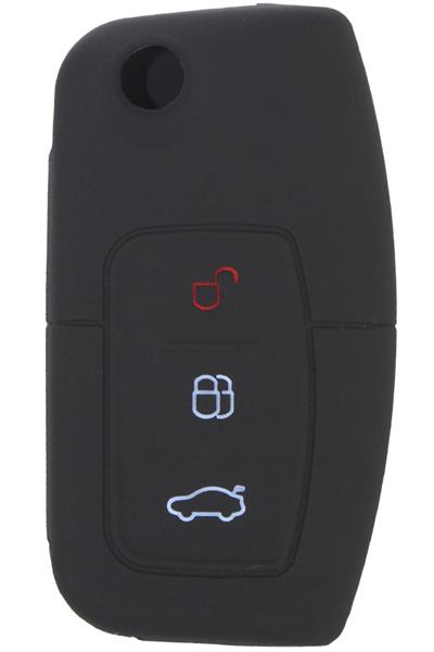 ЧЕХОЛ ЗАЩИТНЫЙ  ДЛЯ КЛЮЧА ЗАЖИГАНИЯ СИЛИКОНОВЫЙ 3 КНОПКИ (ЧЕРНЫЙ)FORD FOCUS 2-FIESTA-X MAX