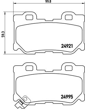 КОЛОДКИ ТОРМОЗНЫЕ ЗАДНИЕ-(INFINITI FX30 3.0 DT-FX37 3.7-INFINITI G7 3.7-Q50-Q60-Q70