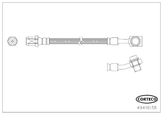 ШЛАНГ ТОРМОЗНОЙ ЗАДНИЙ MERCEDES W205 S205 C205 A205 W213 C238 C253