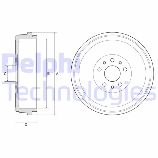 БАРАБАН TОРМОЗНОЙ ЗАДНИЙ FIAT-OPELFIAT Doblo.Doblo Cargo.Pratico-OPEL Combo