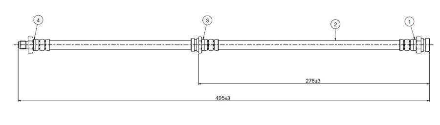 ШЛАНГ ТОРМОЗНОЙ  ПЕРЕДНИЙ RX 7 SA 22 78-82