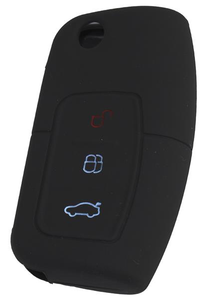 ЧЕХОЛ ЗАЩИТНЫЙ  ДЛЯ КЛЮЧА ЗАЖИГАНИЯ СИЛИКОНОВЫЙ 3 КНОПКИ (ЧЕРНЫЙ) FORD FOCUS 2-FIESTA-X MAX