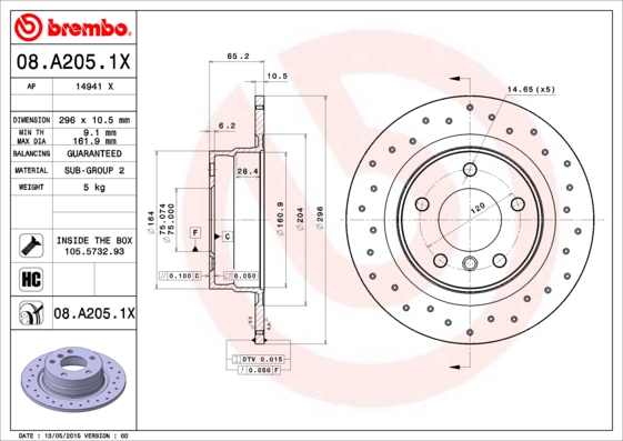 ДИСК ТОРМОЗНОЙ ЗАДНИЙ DELIKLI BMW E87-E90-E91-1.18-3.16-3.20