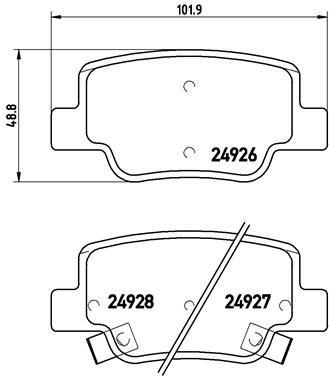 КОЛОДКИ ТОРМОЗНЫЕ ЗАДНИЕ-(TOYOTA VERSO 10>18)
