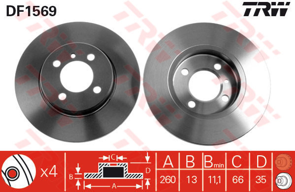 ДИСК ТОРМОЗНОЙ ПЕРЕДНЯЯ BMW E30 83>93 ABSSIZ