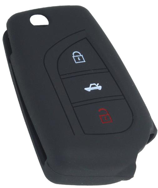КОРПУС ЗАЩИТНЫЙ  КЛЮЧА ЗАЖИГАНИЯ СИЛИКОНОВЫЙ 3 КНОПКИ (ЧЕРНЫЙ) TOYOTA AURIS