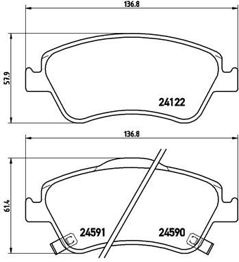 КОЛОДКИ ТОРМОЗНЫЕ ПЕРЕДНИЕ COROLLA D4D 07-12 AURIS D4D 07-12 COROLLA 1.4 D4D 2013->