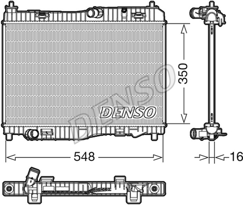 РАДИАТОР ОХЛАЖДЕНИЯ ДВС FIESTA 1.4TDCI 1.6TDCI 1.5TDCI 08>B MAX 1.5TDCI 1.6TDCI 12>TRANSIT COURIER 1.5TDCI 1.6TDCI 14>(350?558?18)